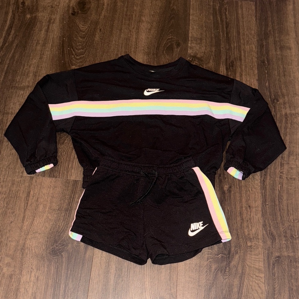 Nike Black Set with Pastel Stripes